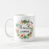 Cutom Name Tasse, Personalisiert Name Tasse, Flora Kaffeetasse (Links)