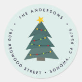 Cutout Christmas Tree | Ferien-Rücksendeadresse Runder Aufkleber (Vorderseite)
