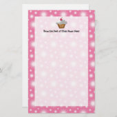Cutout Cupcake mit rosa Kirsche oben Briefpapier (Vorne/Hinten)