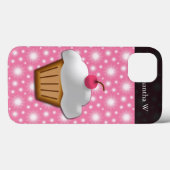 Cutout Cupcake mit rosa Kirsche oben Case-Mate iPhone Hülle (Rückseite (Horizontal))