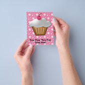 Cutout Cupcake mit rosa Kirsche oben Flyer (Gruppe)