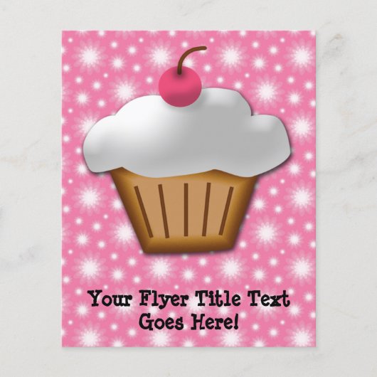 Cutout Cupcake mit rosa Kirsche oben Flyer (Vorne)