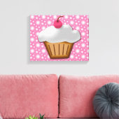 Cutout Cupcake mit rosa Kirsche oben Leinwanddruck (Insitu (Wohnzimmer))