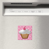 Cutout Cupcake mit rosa Kirsche oben Magnet (In Situ (Geschirrspüler))