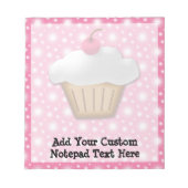 Cutout Cupcake mit rosa Kirsche oben Notizblock (Vorderseite)