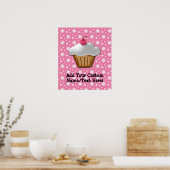 Cutout Cupcake mit rosa Kirsche oben Poster (Küche)