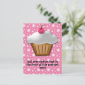 Cutout Cupcake mit rosa Kirsche oben Postkarte (Stehend Vorderseite)
