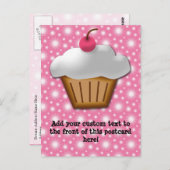 Cutout Cupcake mit rosa Kirsche oben Postkarte (Vorne/Hinten)