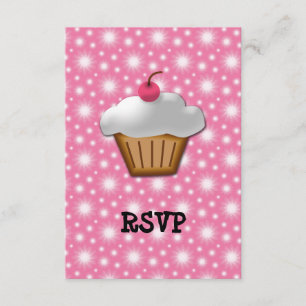 Cutout Cupcake mit rosa Kirsche oben RSVP Karte