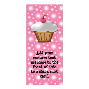 Cutout Cupcake mit rosa Kirsche oben Werbekarte