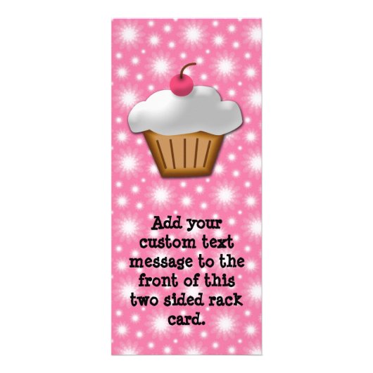 Cutout Cupcake mit rosa Kirsche oben Werbekarte (Vorne)
