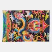 Cutout-Effekt des chinesischen Drachen-Layered Geschirrtuch (Horizontal)