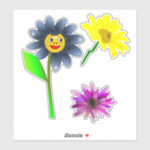 Cutout Happy Blume Vinyl Aufkleber Blatt (Blatt)
