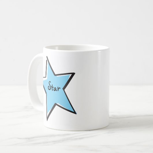 Cutout Light Blue Star Tasse (Vorderseite Links)