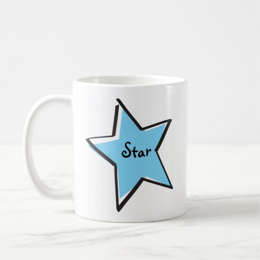 Cutout Light Blue Star Tasse (Links)