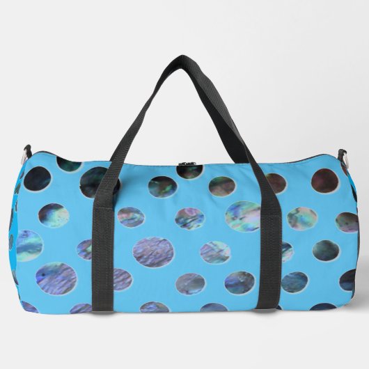Cutout-Spots mit blauer Muschel Duffle Bag (Vorderseite)