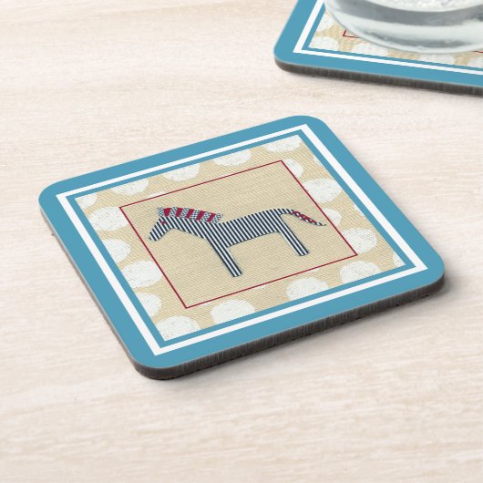 Cutout Zebra auf Cream Background Getränkeuntersetzer (Linke Seite)