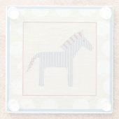Cutout Zebra auf Cream Background Glasuntersetzer (Rückseite)