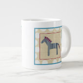 Cutout Zebra auf Cream Background Jumbo-Tasse (Vorderseite Rechts)