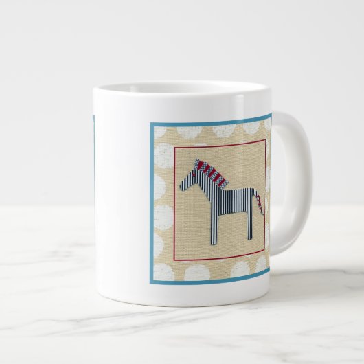 Cutout Zebra auf Cream Background Jumbo-Tasse (Vorderseite Rechts)