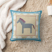 Cutout Zebra auf Cream Background Kissen (Decke)