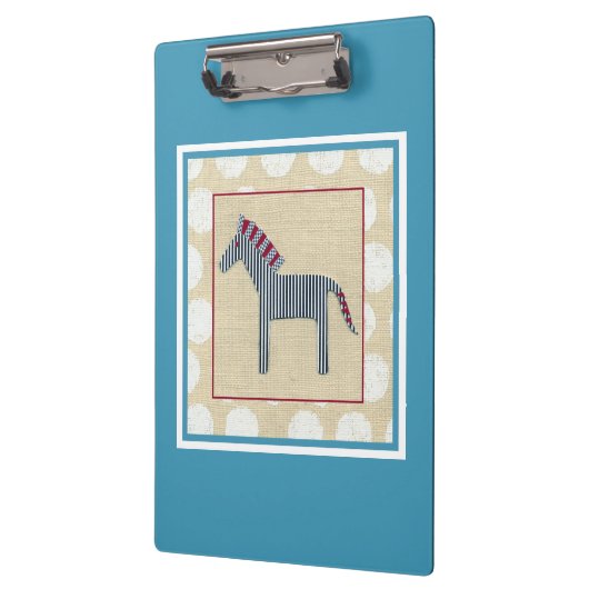 Cutout Zebra auf Cream Background Klemmbrett (Links)