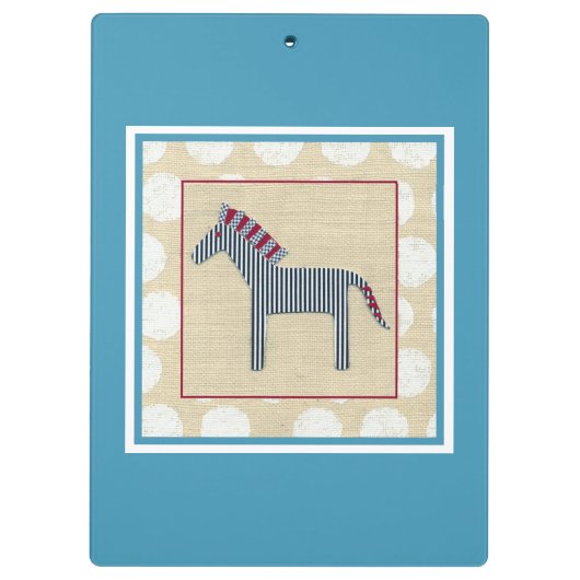 Cutout Zebra auf Cream Background Klemmbrett (Rückseite)