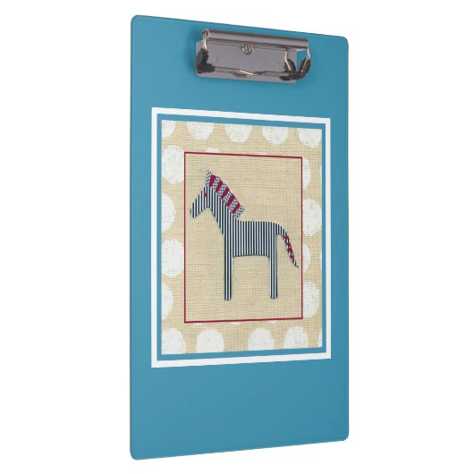 Cutout Zebra auf Cream Background Klemmbrett (Rechts)