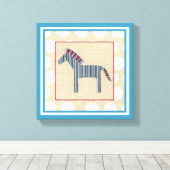 Cutout Zebra auf Cream Background Leinwanddruck (Insitu (Holzboden))