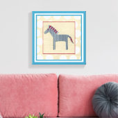 Cutout Zebra auf Cream Background Leinwanddruck (Insitu (Wohnzimmer))