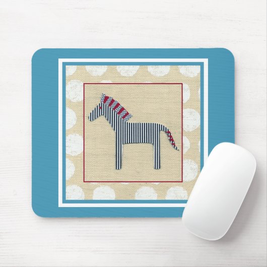 Cutout Zebra auf Cream Background Mousepad (Mit Mouse)