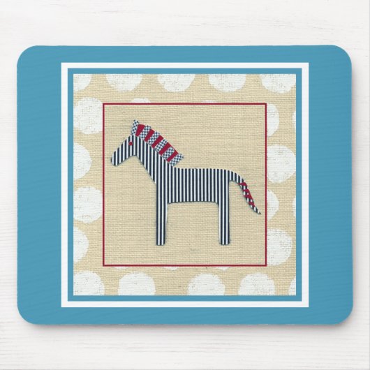 Cutout Zebra auf Cream Background Mousepad (Vorne)