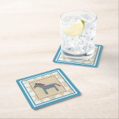 Cutout Zebra auf Cream Background Rechteckiger Pappuntersetzer (Vor Ort)