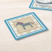 Cutout Zebra auf Cream Background Rechteckiger Pappuntersetzer (angewinkelt)