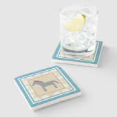 Cutout Zebra auf Cream Background Steinuntersetzer (Seitenansicht)