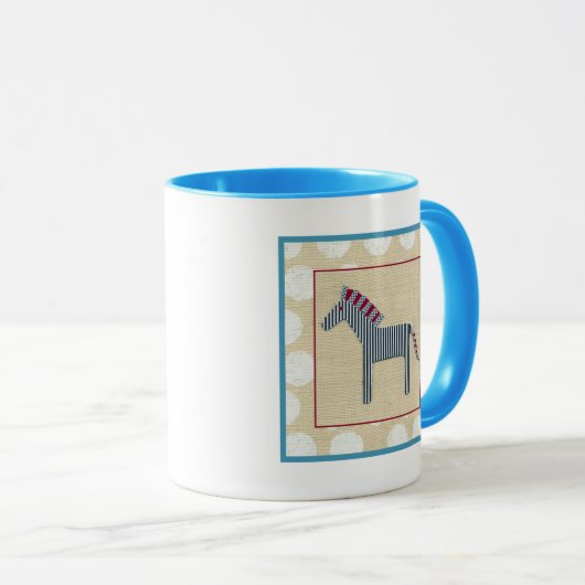 Cutout Zebra auf Cream Background Tasse (VorderseiteRechts)