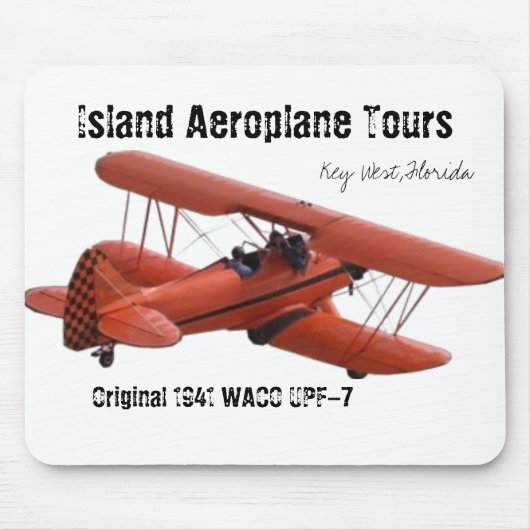 cutoutbiplane, Insel-Flugzeug-Ausflüge, Key West… Mousepad (Vorne)