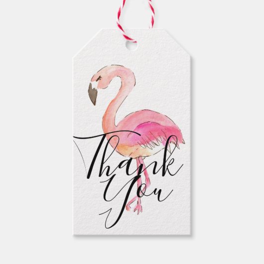 Cutr pink Flamingo vielen Dank für das Geschenk Ta Geschenkanhänger (Vorderseite)