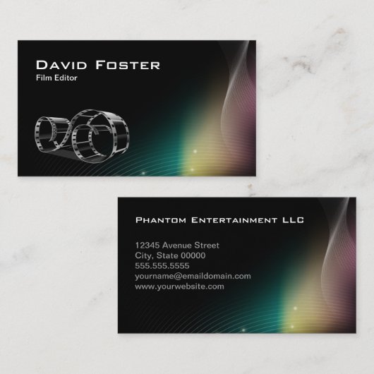 Cutter Director für Video Film Editor Visitenkarte (Vorne/Hinten)