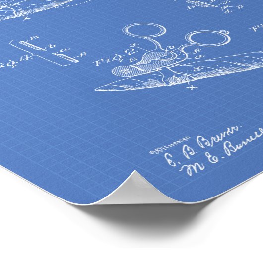 Cutter für Zigarren 1906 Patent Art Blueprint Poster (Ecke)