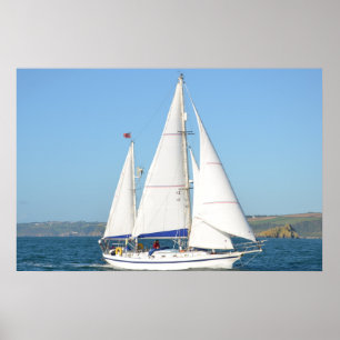 Cutter Ketch Under Full Sail Poster