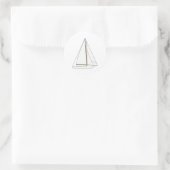 Cutter Sailboat Illustration Runder Aufkleber (Tasche)
