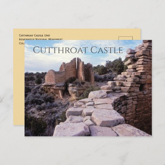 Cutthroat Castlet, Hovenweep National Monument, AB Postkarte (Vorne/Hinten)