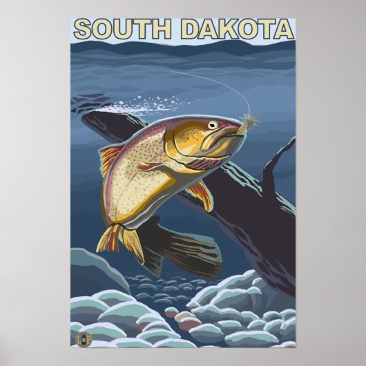 Cutthroat-ForellenfischereiSüddakota Poster (Vorne)