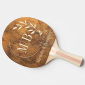 Cutting Block Leaf Wedding Monogram Tischtennis Schläger (Seitenansicht)