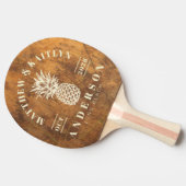 Cutting Block Tropical Pineapple Wedding Crest Tischtennis Schläger (Seitenansicht)