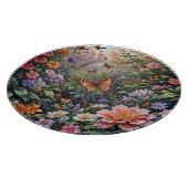 CUTTING BOARD - Butterflies in the Garden - Round Schneidebrett (Ecke)
