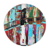 Cutting Board Collapse Reflection Abstract Design Schneidebrett (Vorderseite)