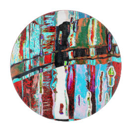 Cutting Board Collapse Reflection Abstract Design Schneidebrett