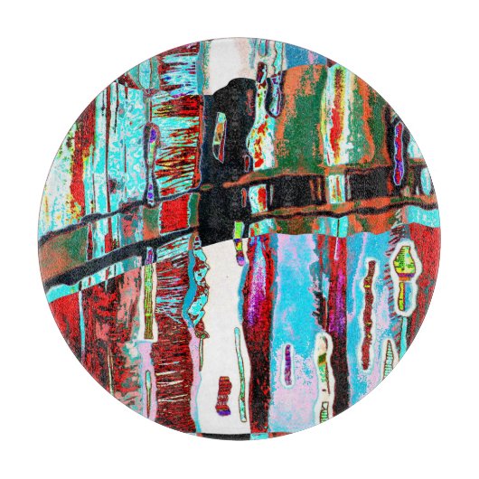 Cutting Board Collapse Reflection Abstract Design Schneidebrett (Vorderseite)